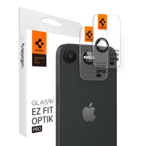 SPIGEN OPTIK EZ FIT TEMPERED GLASS FOR CAMERA LENS IPHONE 16E black 2pcs
