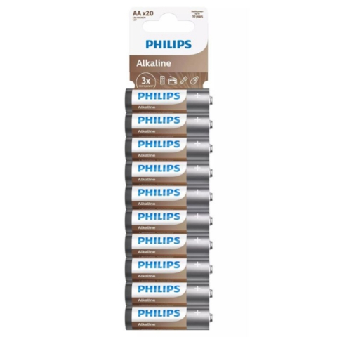 ΑΛΚΑΛΙΚΕΣ ΜΠΑΤΑΡΙΕΣ AA PHILIPS LR6 1.5V 20τεμ