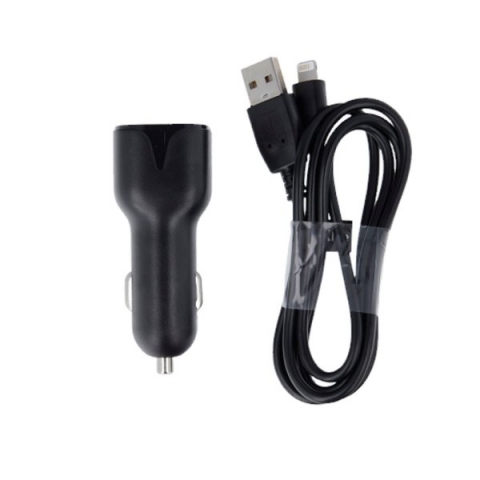 MAXLIFE CAR CHARGER MXCC-01 2.1A + DATA CABLE LIGHTNING black