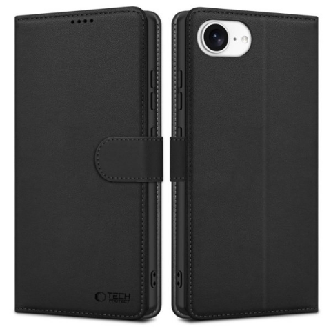 TECH-PROTECT WALLET BOOK CASE IPHONE 16E black